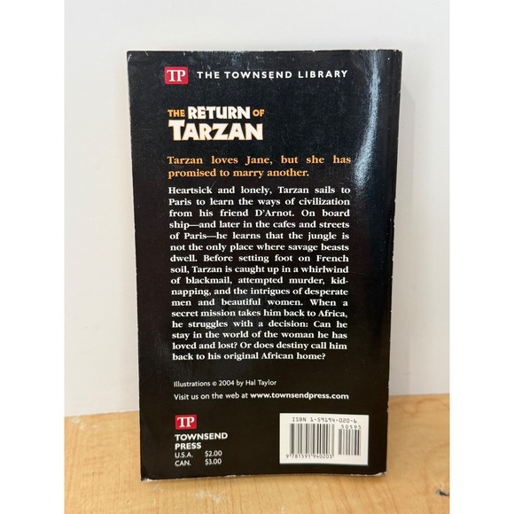 The Return of Tarzan Edgar Rice Burroughs Townsend Library Paperback 1591940206 - Picture 3 of 3